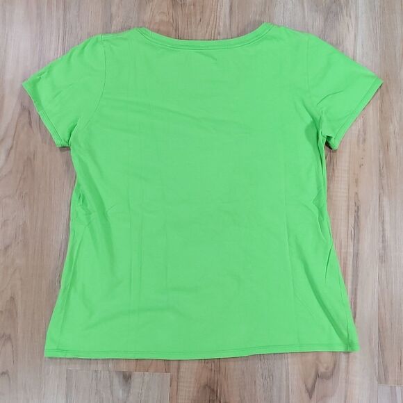 🔺️Nike Bright Green & White Short Sleeve Top Large - Picture 2 of 8